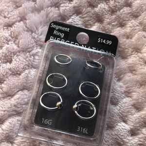 *NEW* 6 pack, 16g Segment septum rings
